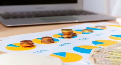 image of saving stack coins money concept graph chart